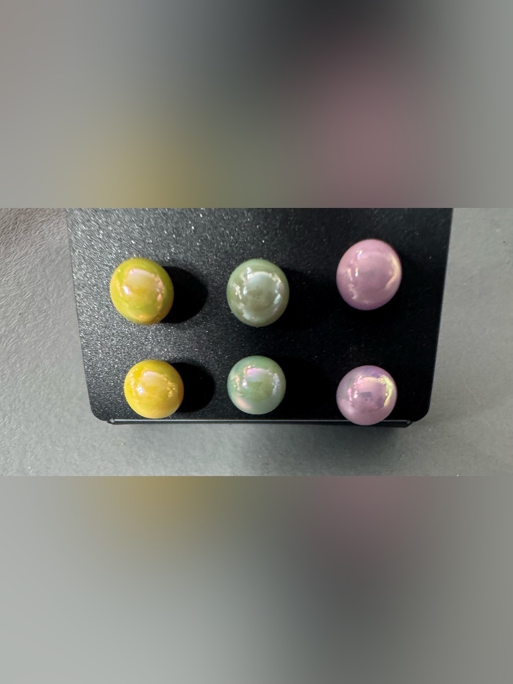 Pastel Dome Stud Earring Set - Yellow, Mint, Lavender summer spring